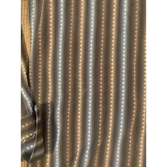 Lansky Bros shirt Mens Black blue geometric Triangle flip cuff Pattern XXL - Picture 3 of 8